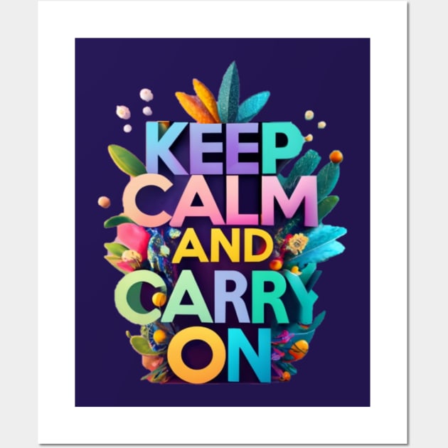 keep calm and carry on Wall Art by AOAOCreation